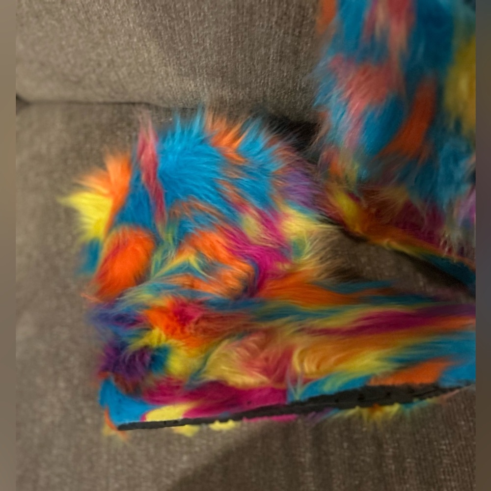 Colorful Furry Slip on Boots - Picture 3 of 5